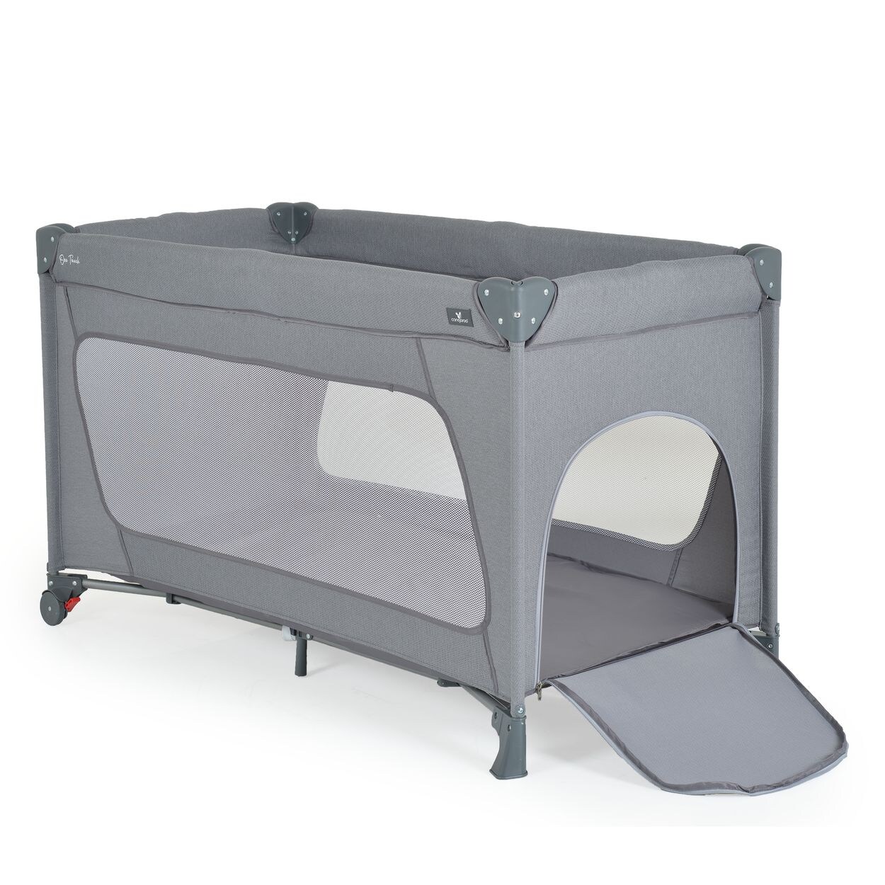 Cangaroo Reiselaufstall One Touch Räder Seiteneingang Matratze klappbar Tasche grau