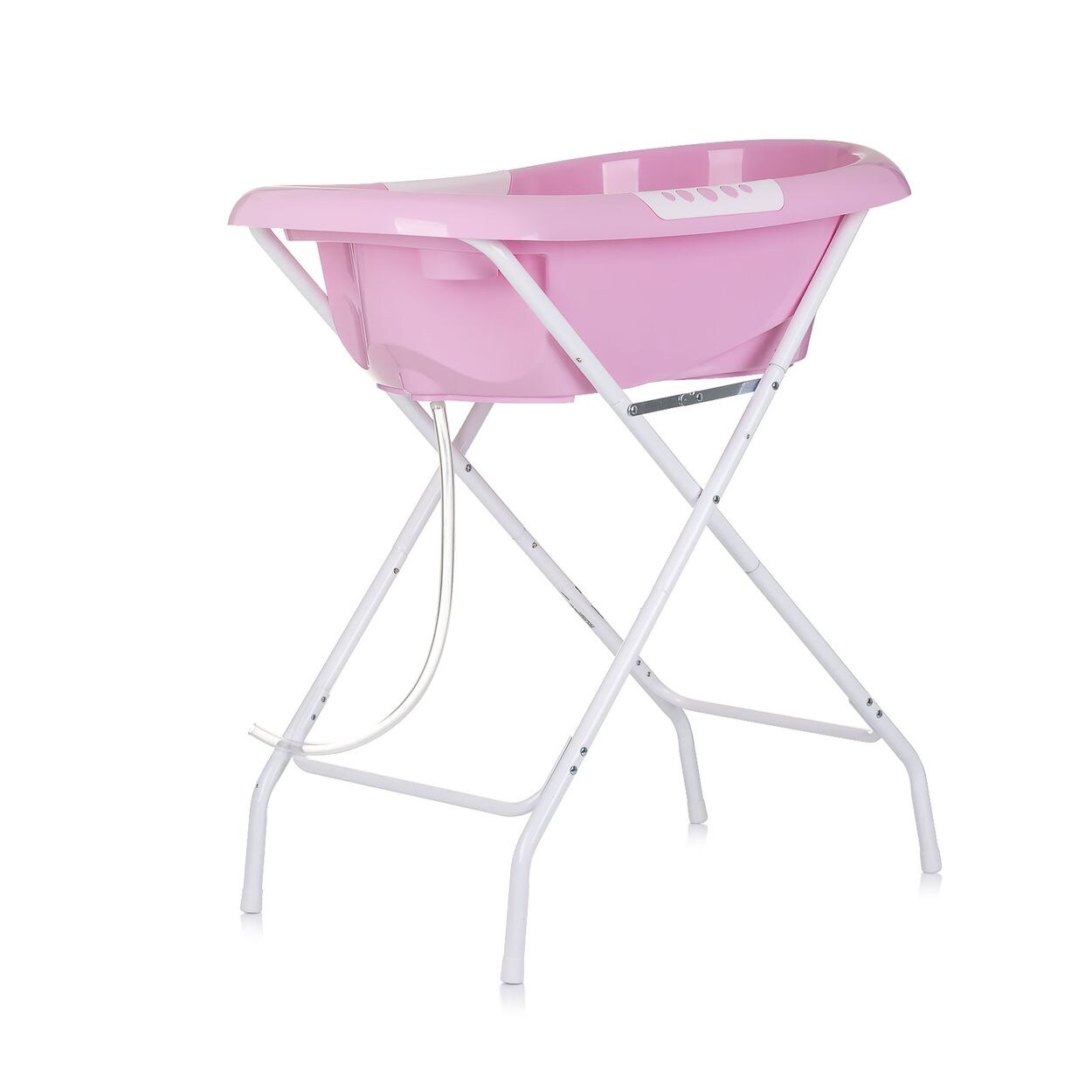 Chipolino Babybadewanne Ständer Noemi klappbar, Ablauf, Ablagefächer, ab Geburt rosa | 03800931059996