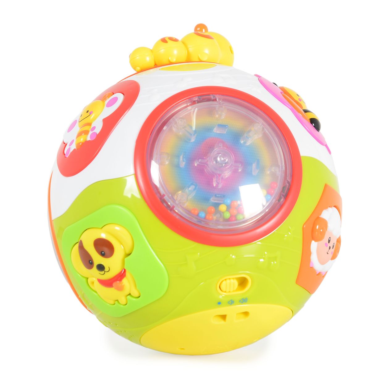 Moni Musikspielzeug Aktivit&auml;tsball 938 Ger&auml;usche Tierkn&ouml;pfe Lichter ab 6 Monaten bunt - Bild 1