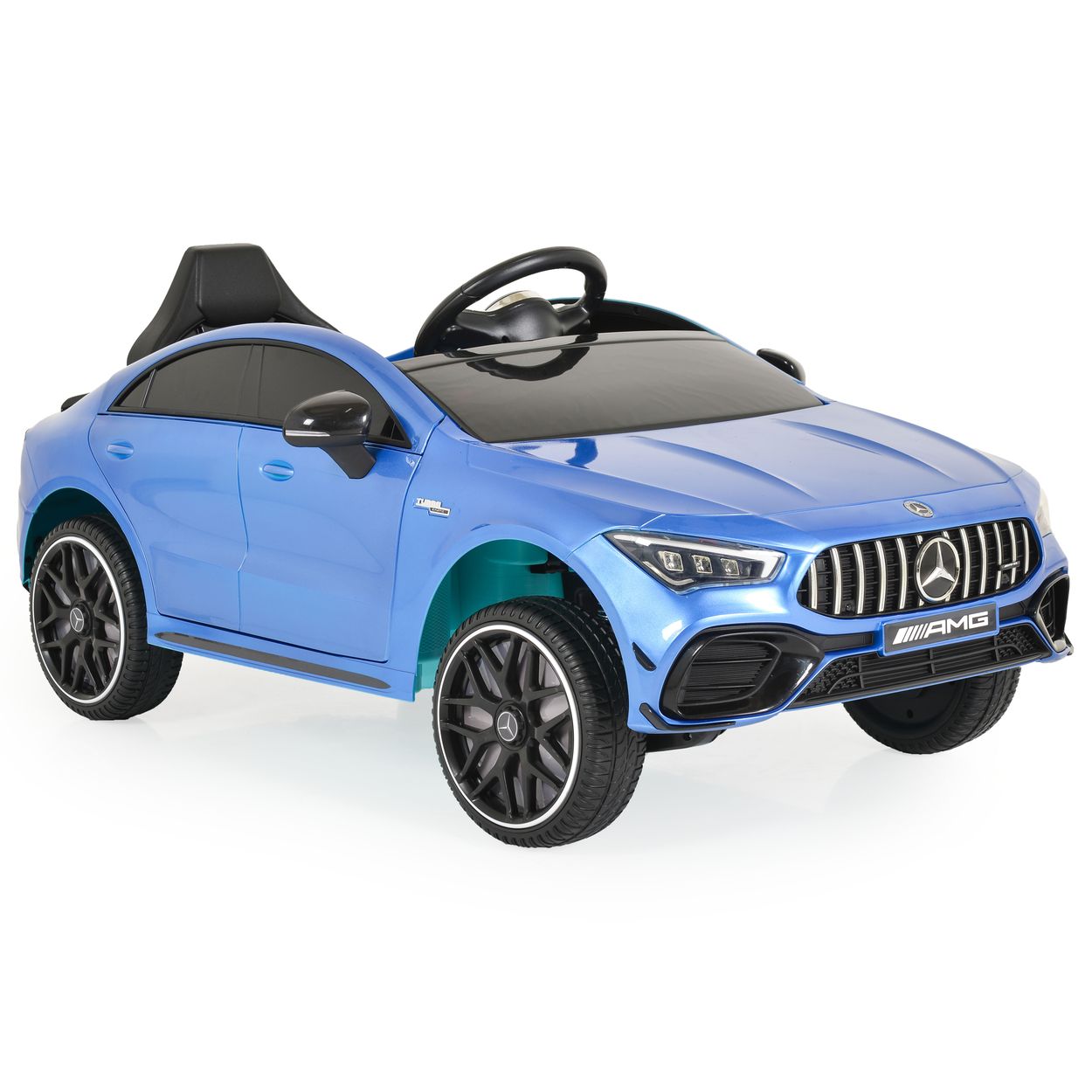 Moni Kinder Elektroauto Mercedes-AMG CLA 45 Bluetooth Fernbedienung vier Motoren blau - Bild 1