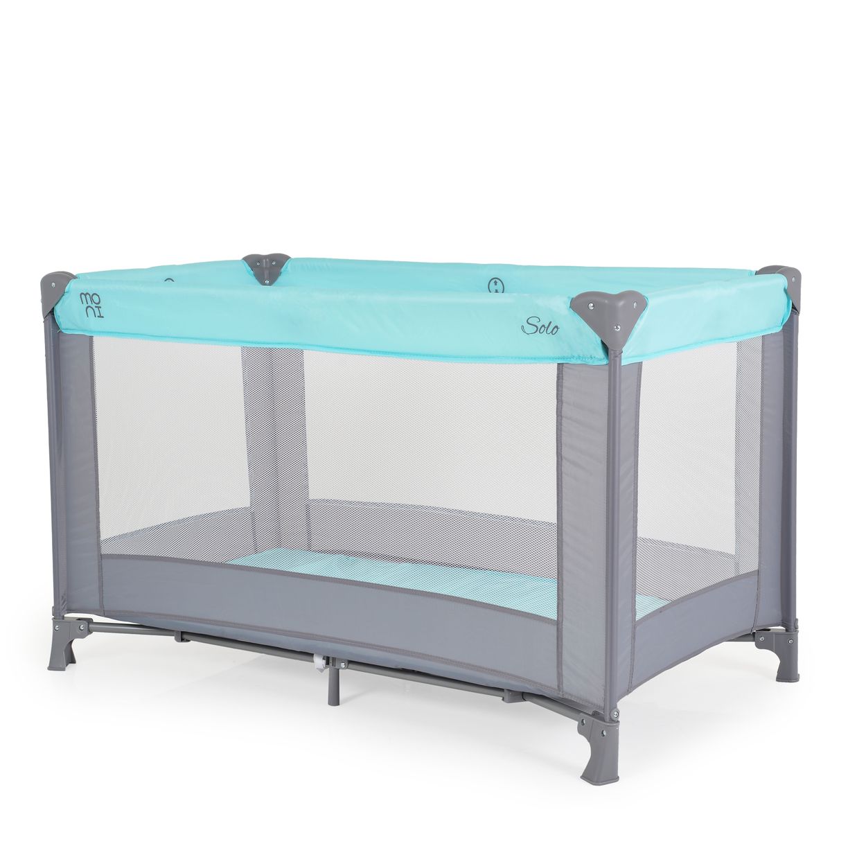 Moni Reisebett, Laufstall Solo Faltmatratze, Aufbewahrungstasche, faltbar t&uuml;rkis - Bild 1