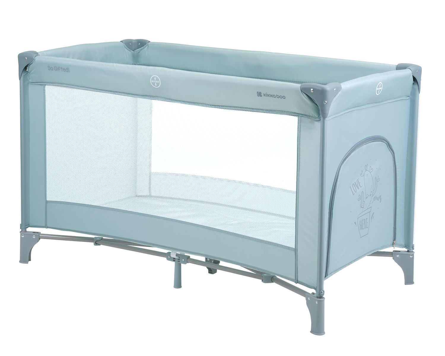 Kikkaboo Reisebett so gifted eine Ebene, weiche Matratzenauflage, Seiteneingang hellgr&uuml;n - Bild 1