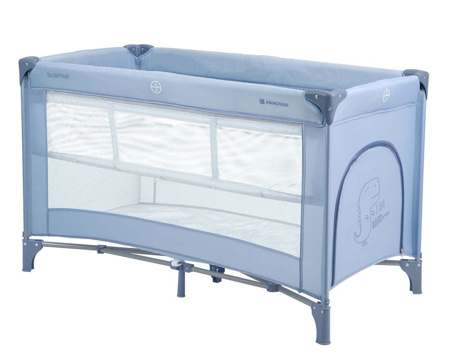 Kikkaboo Reisebett, Laufstall So Gifted 2 Ebenen Matratze, Tragetasche, Öffnung blau alt