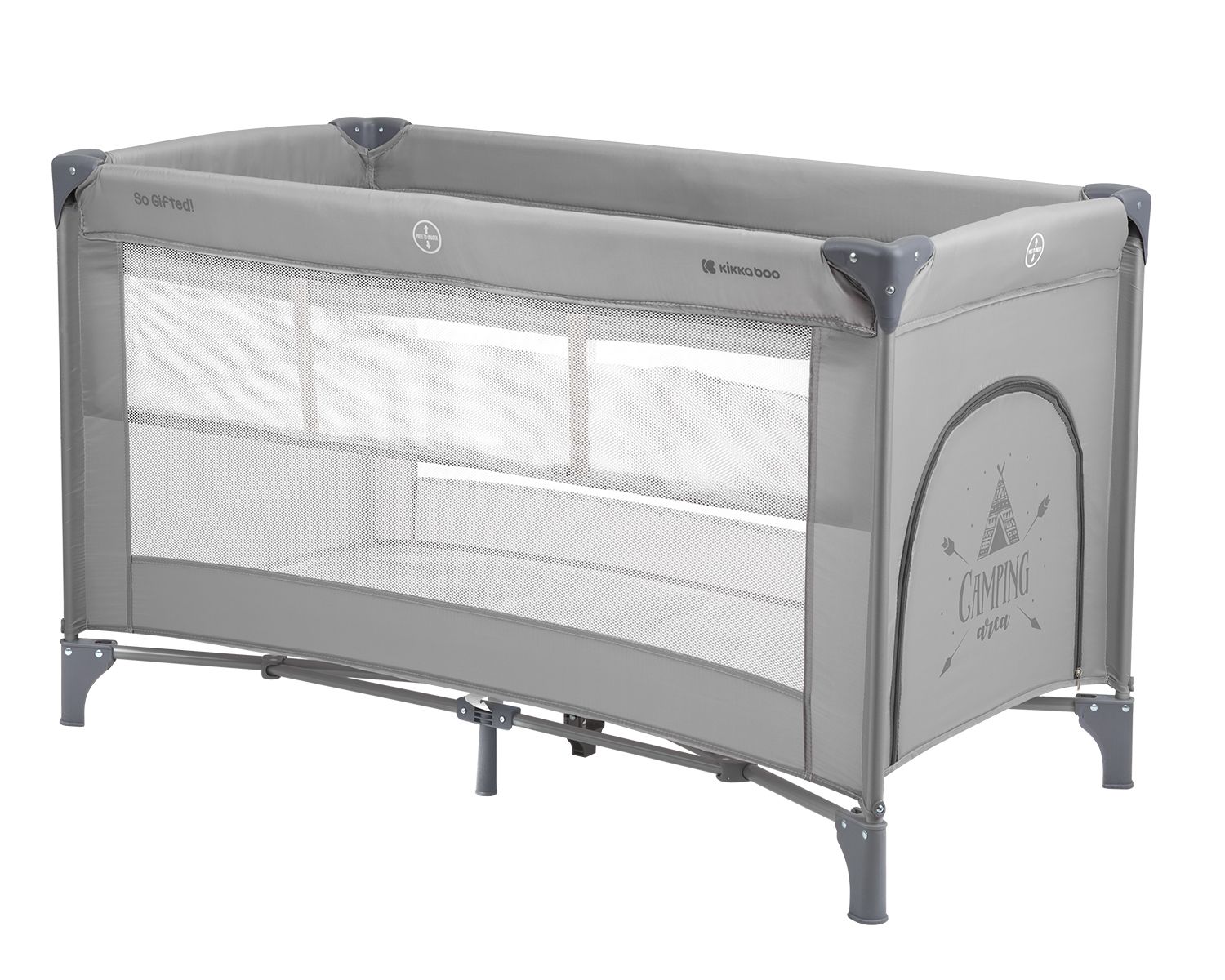 Kikkaboo Reisebett, Laufstall So Gifted 2 Ebenen Matratze, Tragetasche, &Ouml;ffnung dunkelgrau - Bild 1