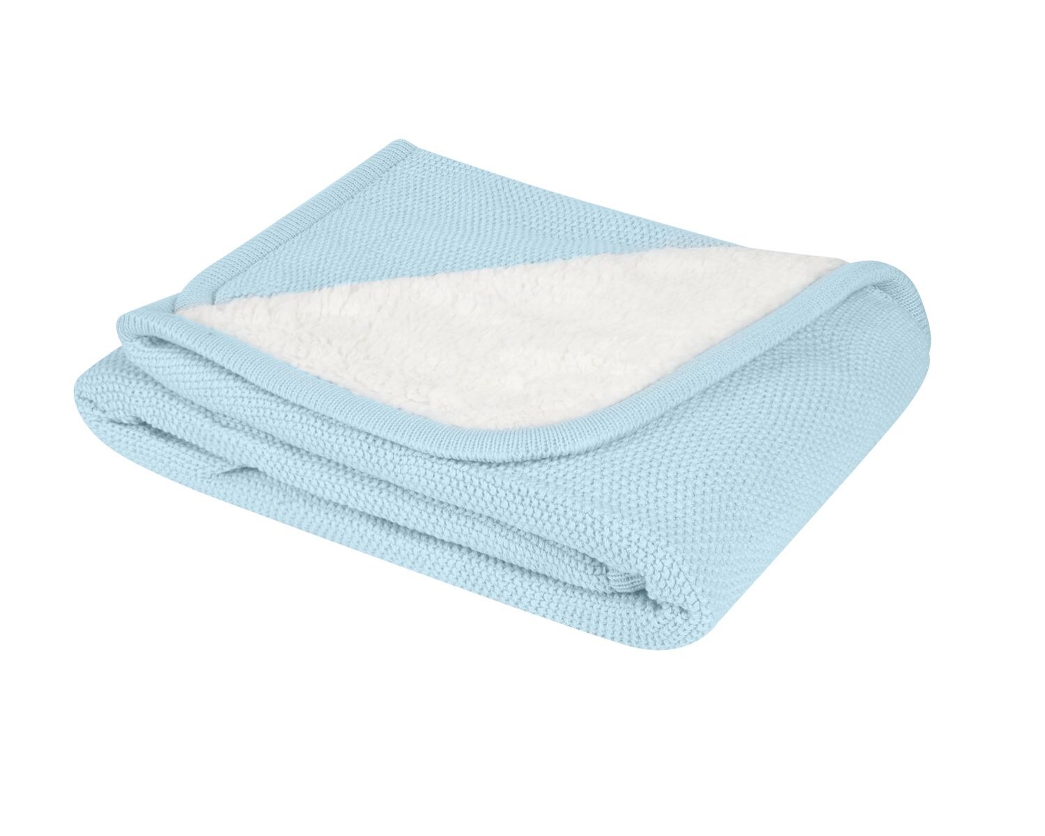Kikkaboo Babydecke gestrickt Dream big 100 x 75 cm, Schmusedecke, 100% Baumwolle hellblau