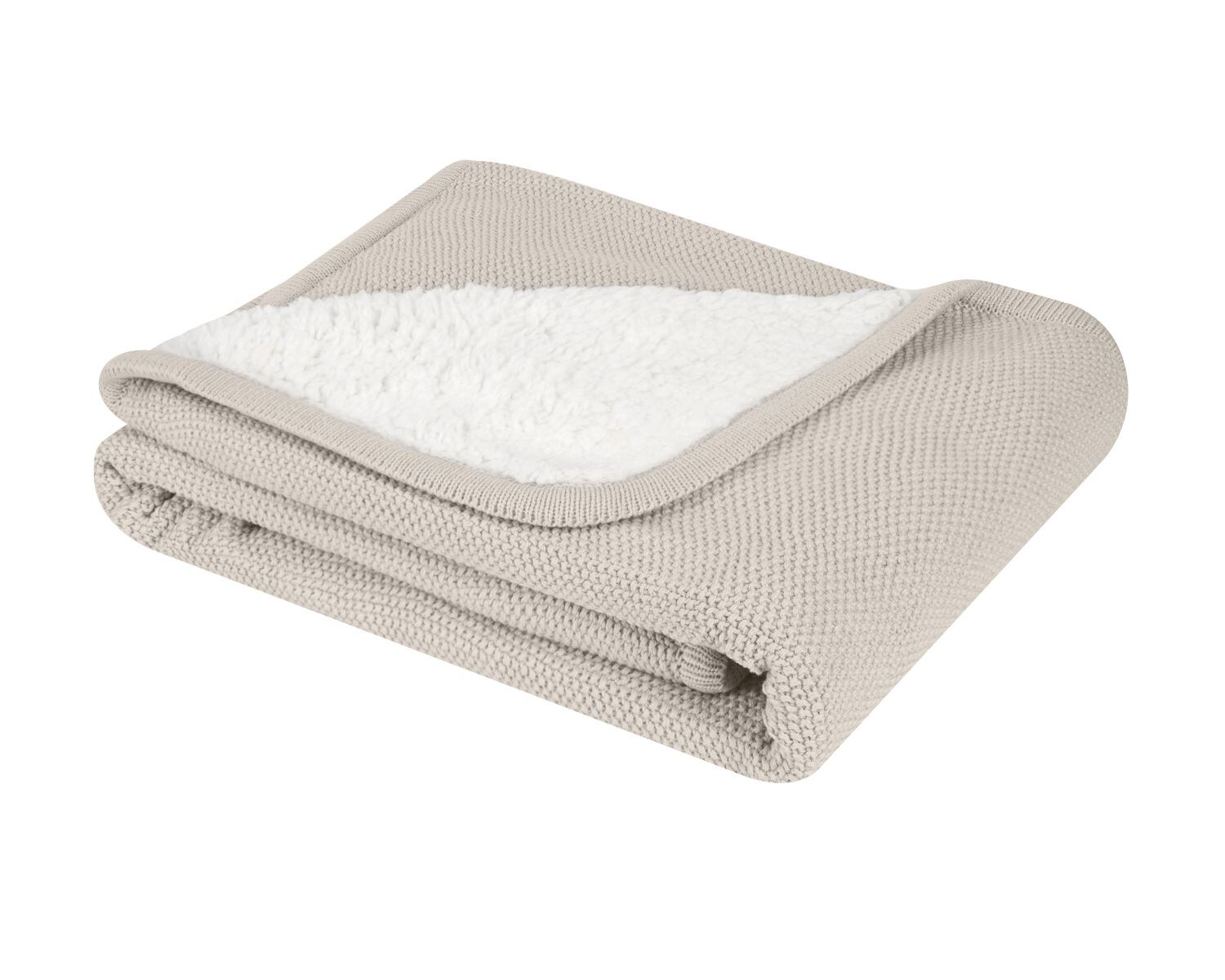 Kikkaboo Babydecke gestrickt Dream big 100 x 75 cm, Schmusedecke, 100% Baumwolle hellbraun