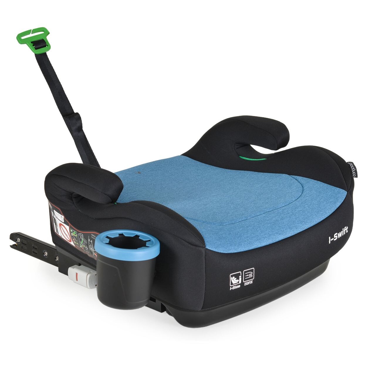 Cangaroo Kindersitz, Sitzerhöhung i-Swift, Isofix (125-150cm) Getränkehalter dunkelblau