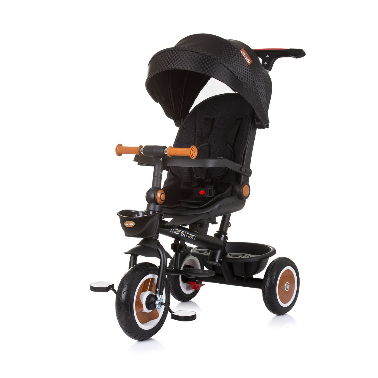 Chipolino Tricycle Marathon 2 in 1 Dreirad, Sitz umkehrbar, Gummir&auml;der, Dach schwarz - Bild 1