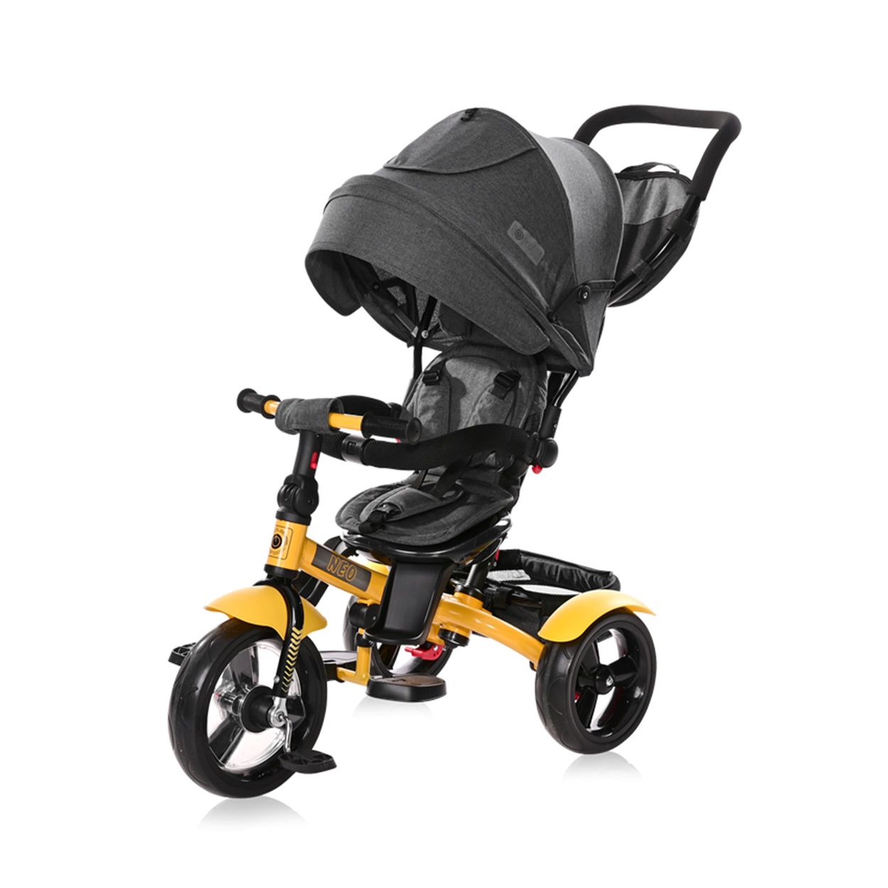 Lorelli Tricycle Neo 4 in 1 EVA-Reifen, Schiebestange, Sitz drehbar, verstellbar gelb - Bild 1