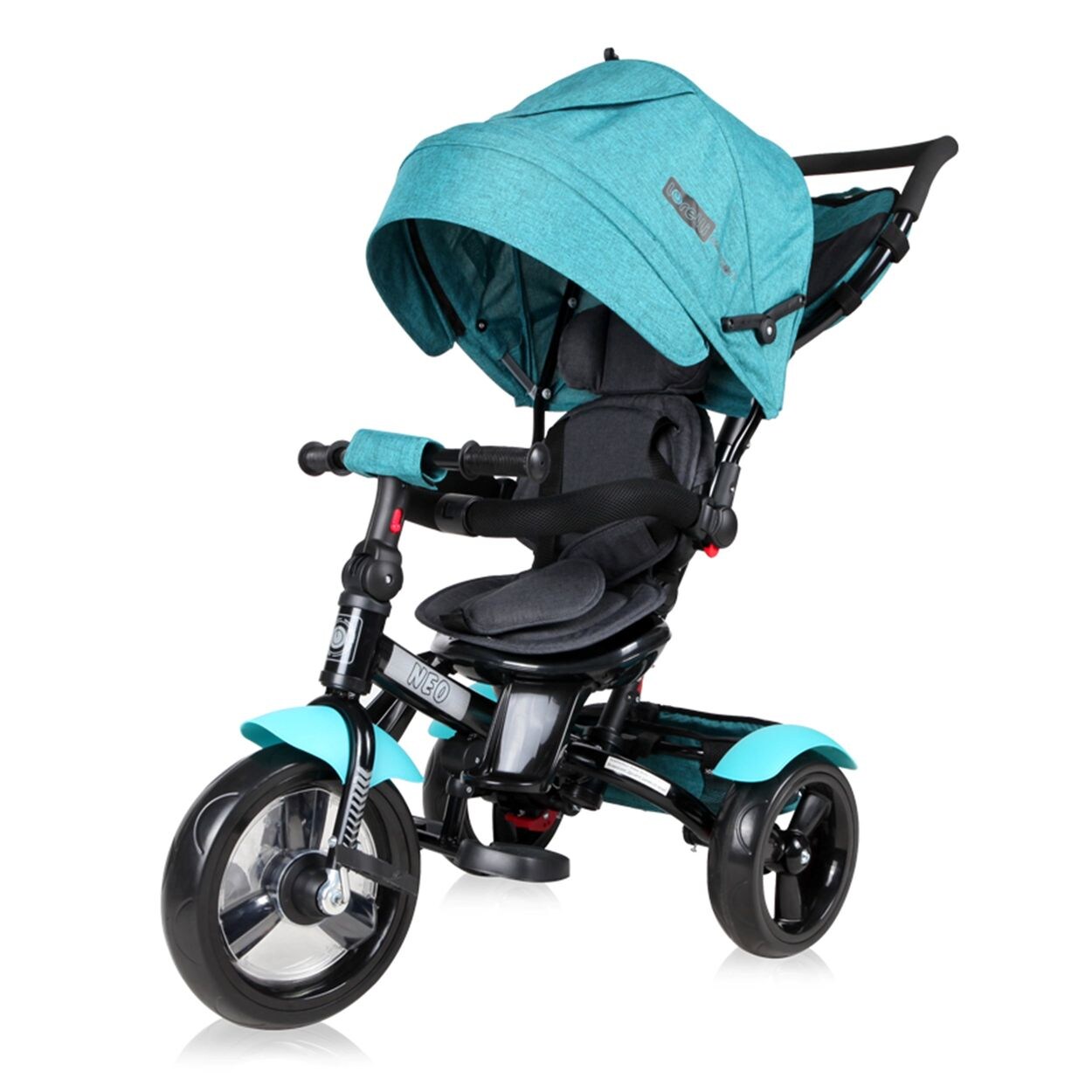 Lorelli Tricycle Neo 4 in 1 EVA-Reifen, Schiebestange, Sitz drehbar, verstellbar türkis | 03800151995456