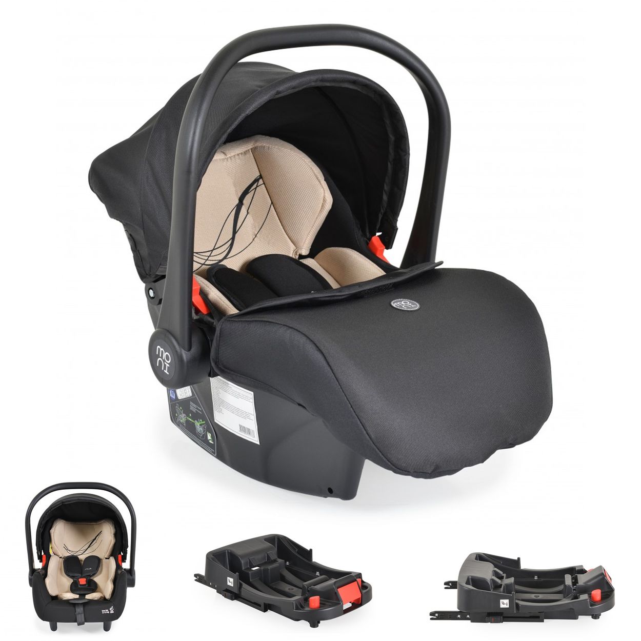Moni Babyschale Multi Set mit Isofixbasis Royal, i-Size (40 - 87cm) Gruppe 0+ beige - Bild 1