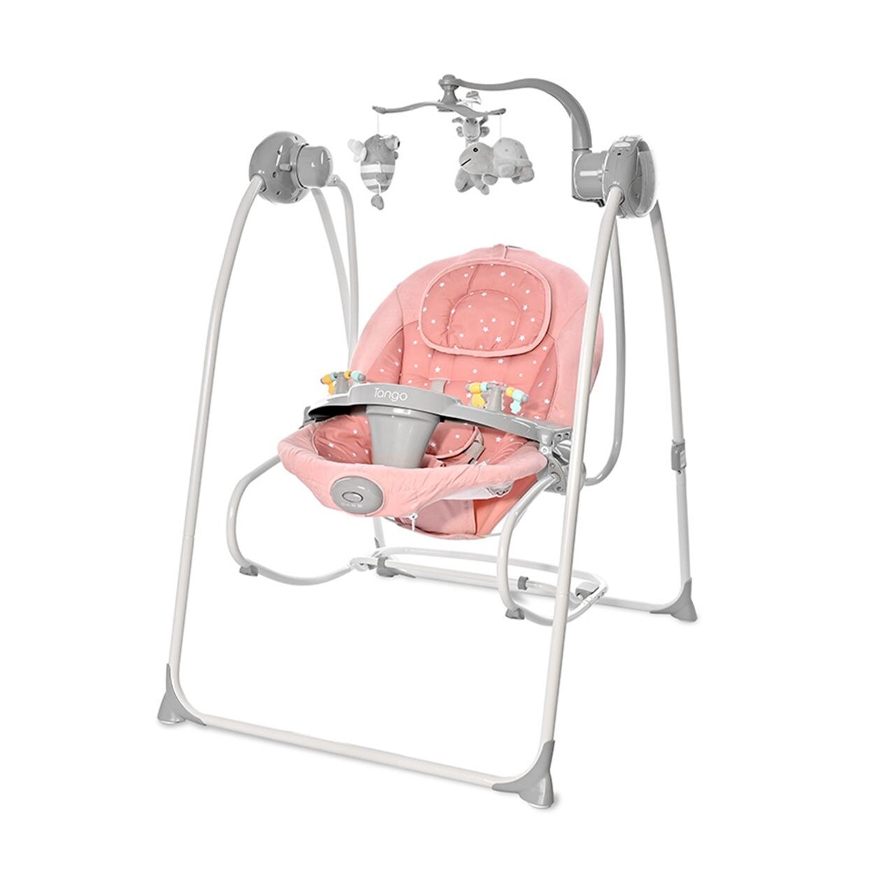 Lorelli Babywippe elektrisch Tango 2 in 1, Fernbedienung, MP3, Timer, Mobile rosa pink | 03800166101361