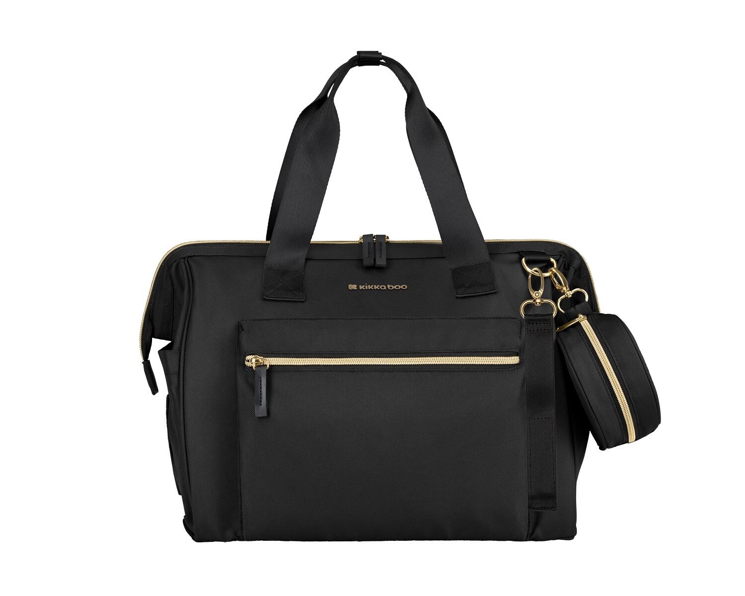 Kikkaboo Wickeltasche Maxi mit Wickelunterlage, kleine Tasche, Reißverschluss black