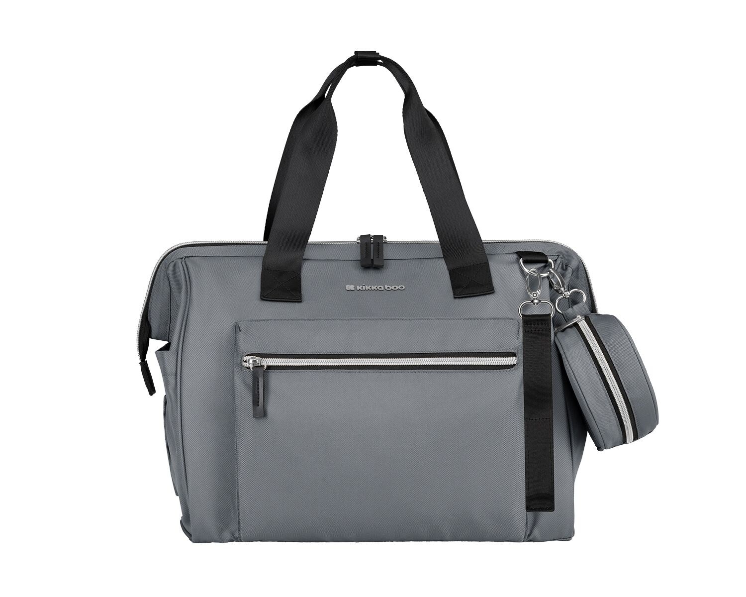Kikkaboo Wickeltasche Maxi mit Wickelunterlage, kleine Tasche, Reißverschluss hellgrau