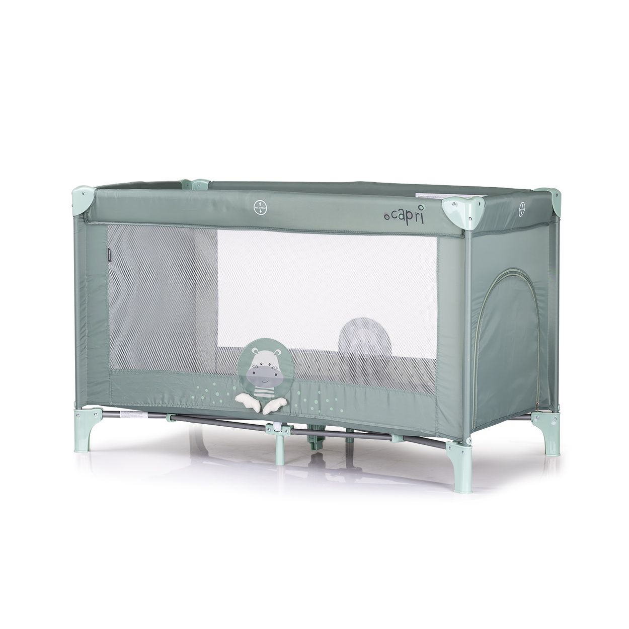 Chipolino Reisebett Capri, seitlicher Eingang, Tragetasche, gro&szlig;e Seitentasche hellgr&uuml;n - Bild 1