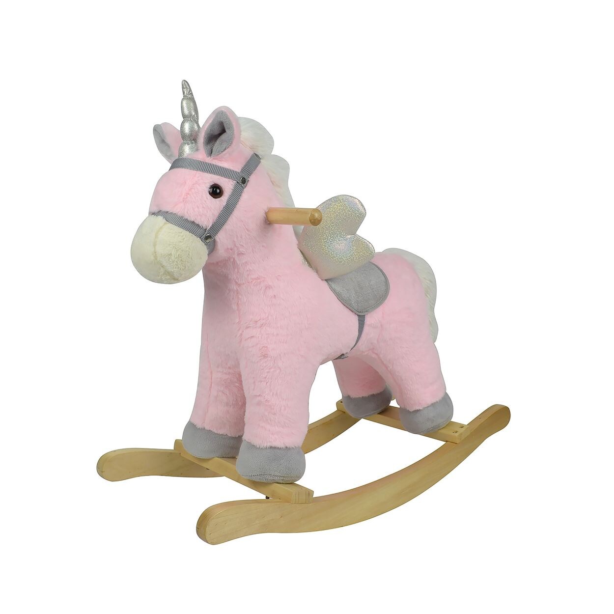 Chipolino Schaukeltier Einhorn Sound, weiches Plüsch, ab 18 Monaten, Haltegriffe rosa | 03800931061074