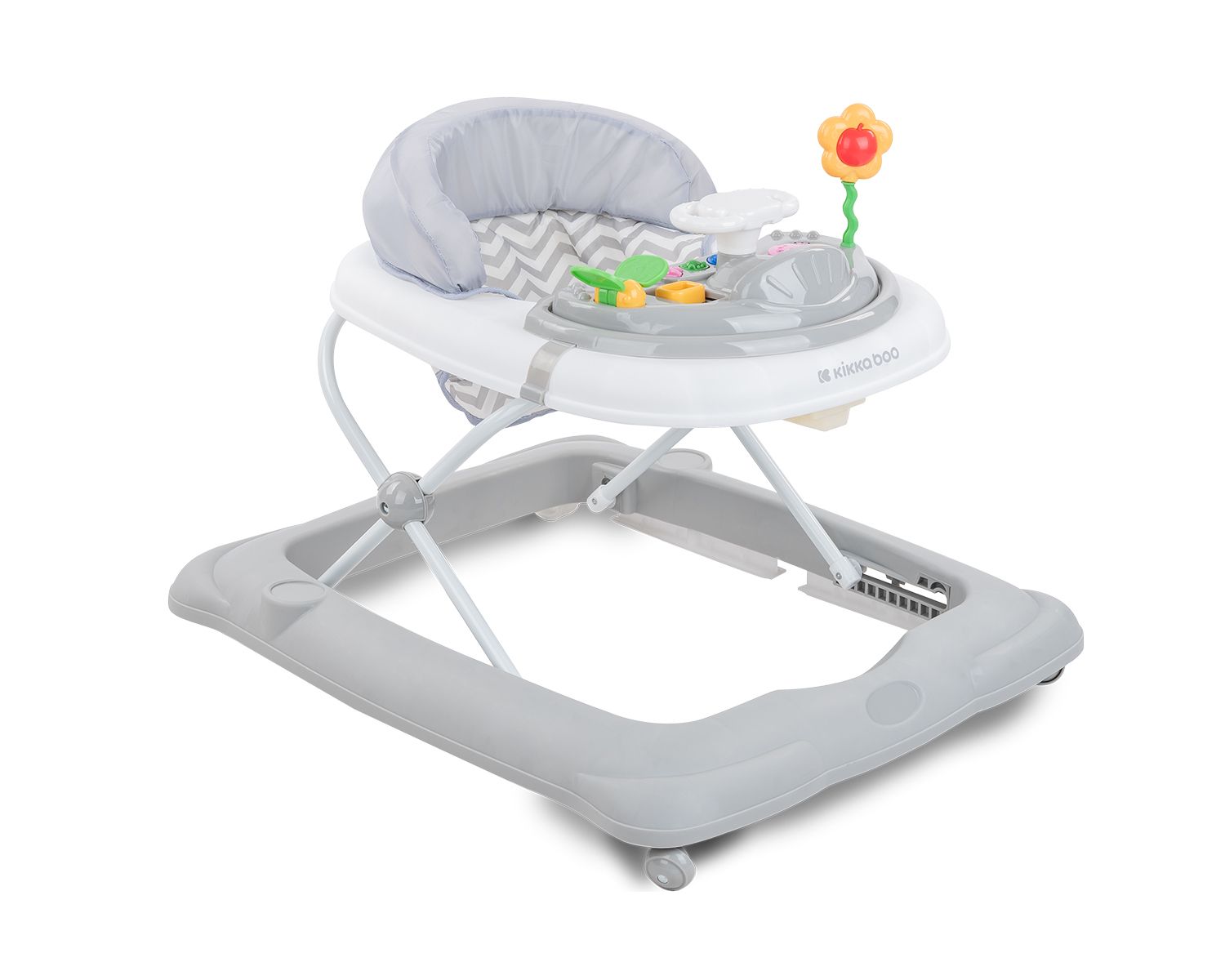 Kikkaboo Lauflernhilfe Misty klappbar 3-fach h&ouml;henverstellbar Musik Spielcenter grau weiss - Bild 1