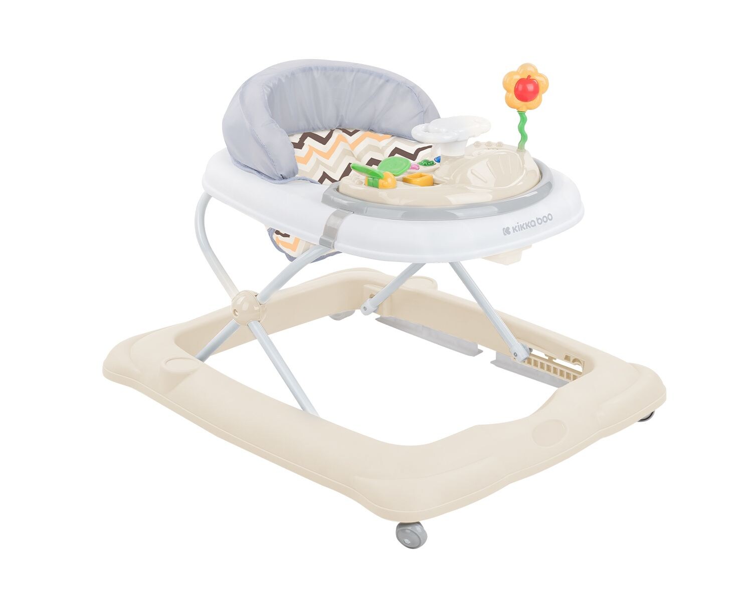 Kikkaboo Lauflernhilfe Misty klappbar 3-fach höhenverstellbar Musik Spielcenter beige/braun