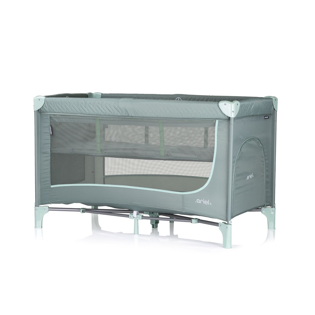 Chipolino Reisebett Ariel, 2 Ebenen, Tragetasche, Seiteneingang, Seitentasche hellgr&uuml;n - Bild 1