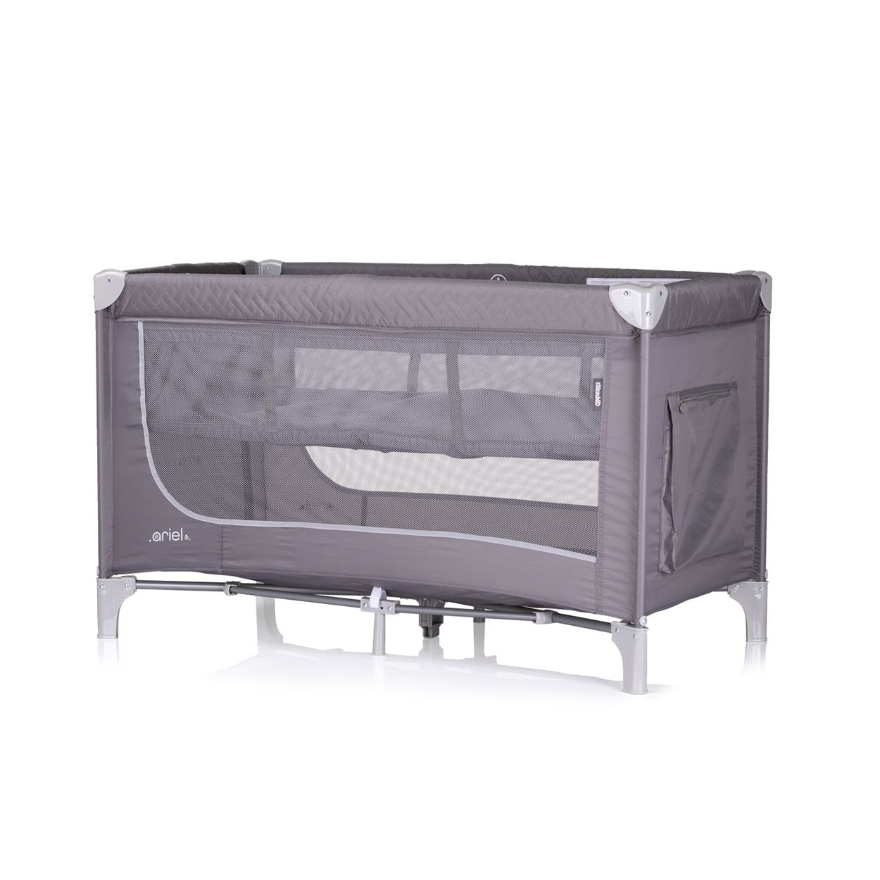 Chipolino Reisebett Ariel, 2 Ebenen, Tragetasche, Seiteneingang, Seitentasche grau dunkelgrau - Bild 1