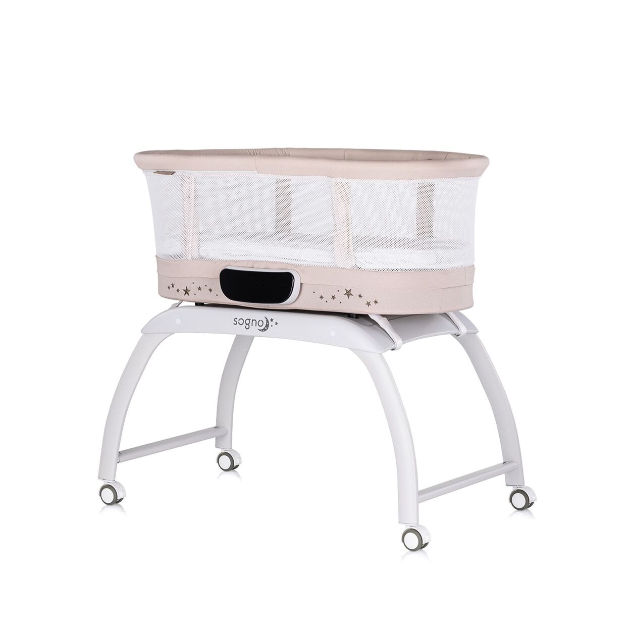Chipolino Beistellbett Sogno 2 in 1 Spieltisch, Fernbedienung, eingebaute Waage beige