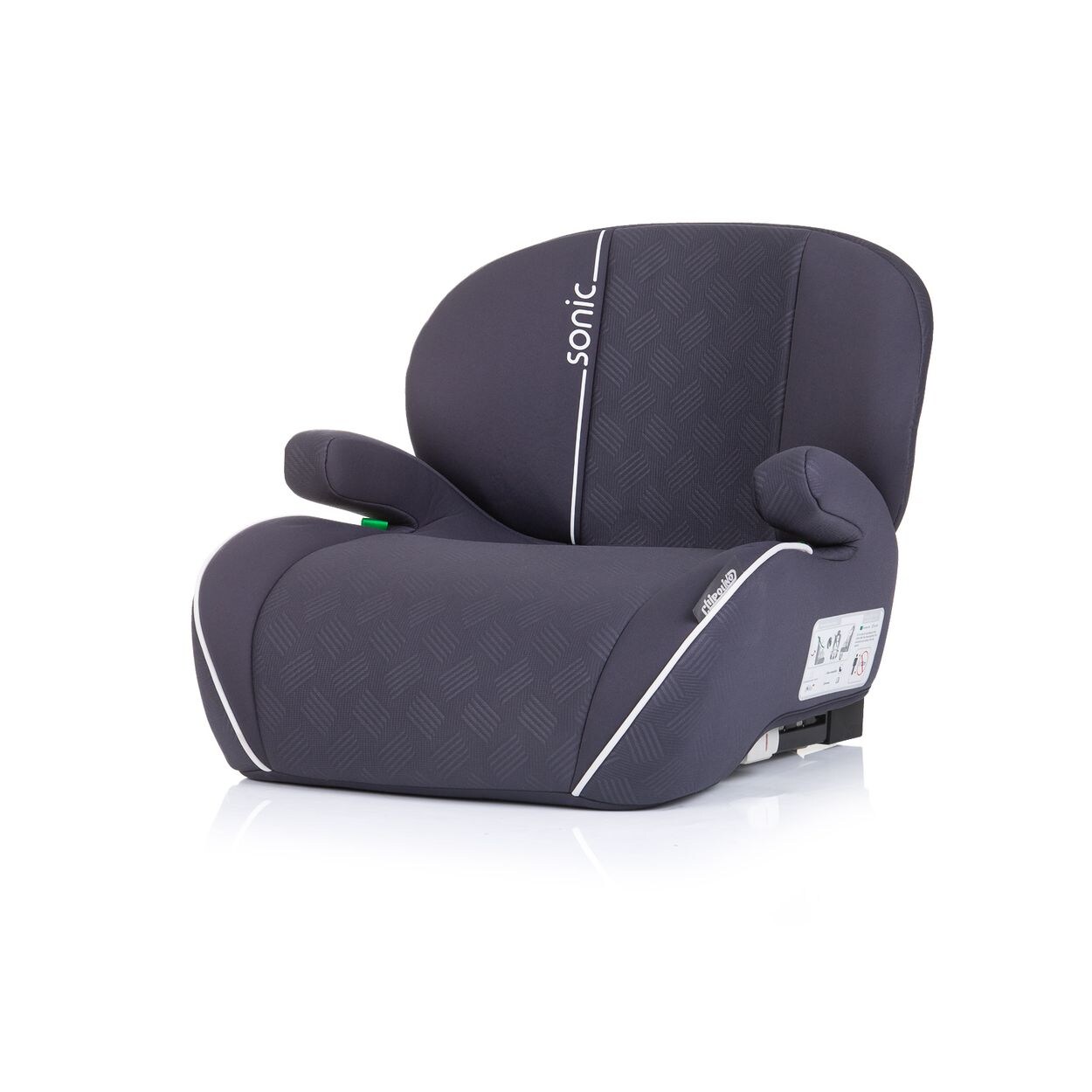 Chipolino Kindersitz, Sitzerhöhung Sonic Isofix, i-Size, 125-150 cm, Armlehne dunkelgrau