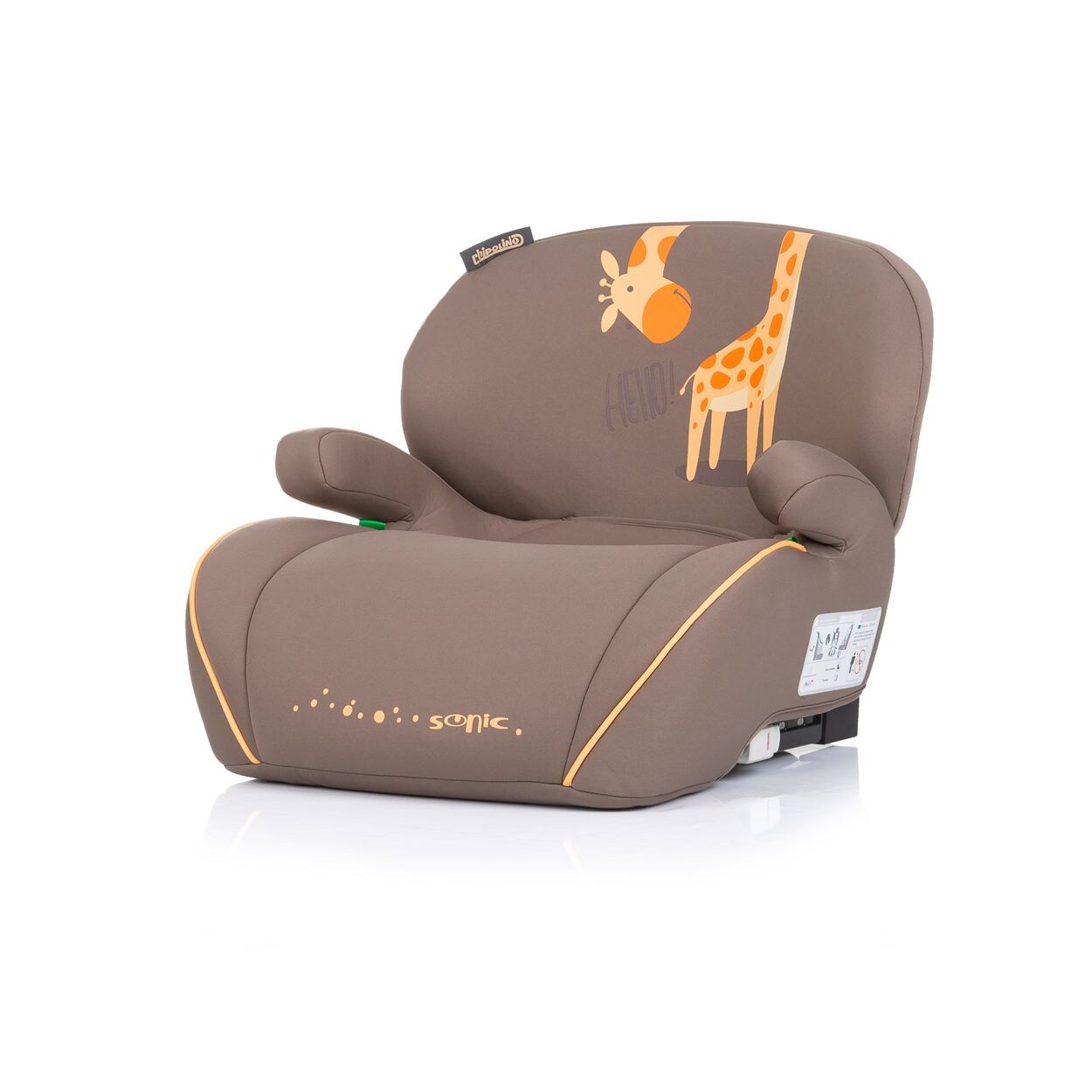 Chipolino Kindersitz, Sitzerhöhung Sonic Isofix, i-Size, 125-150 cm, Armlehne braun
