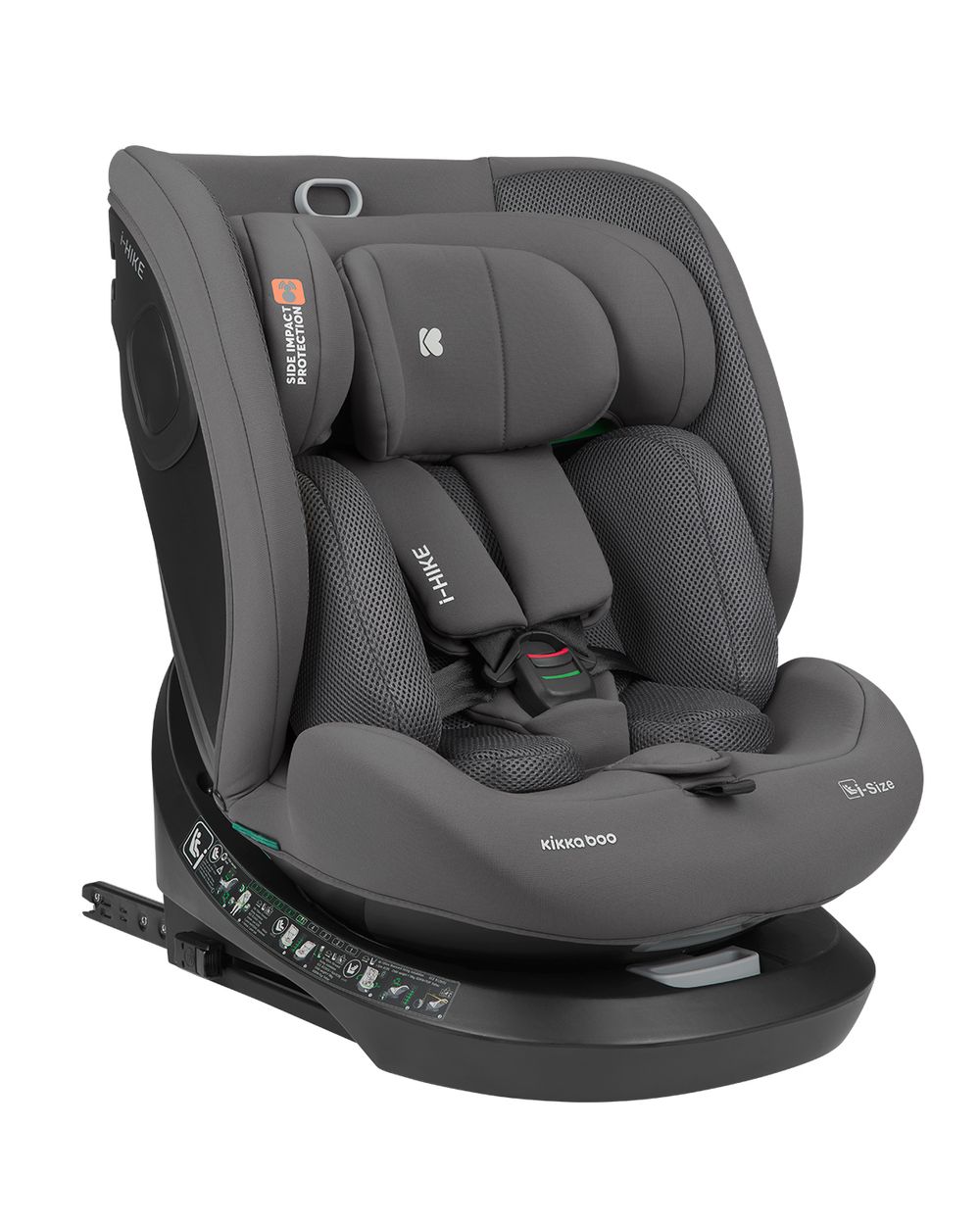 Kikkaboo i-Size Kindersitz i-Hike (40-150 cm) Isofix, 360&deg; drehbar, verstellbar grau - Bild 1