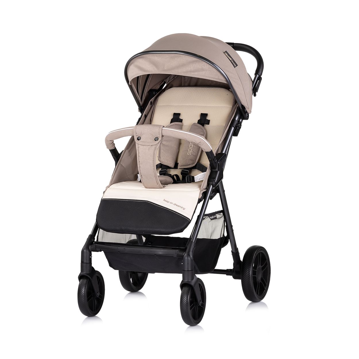 Chipolino Kinderwagen Sparkle, Buggy, faltbar, Gurt am Griff, verstellbar beige - Bild 1
