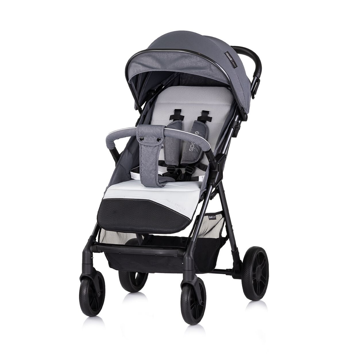 Chipolino Kinderwagen Sparkle, Buggy, faltbar, Gurt am Griff, verstellbar grau