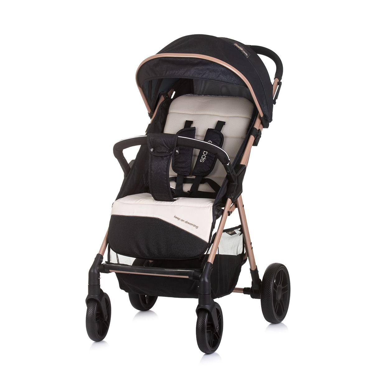 Chipolino Kinderwagen Sparkle, Buggy, faltbar, Gurt am Griff, verstellbar schwarz - Bild 1