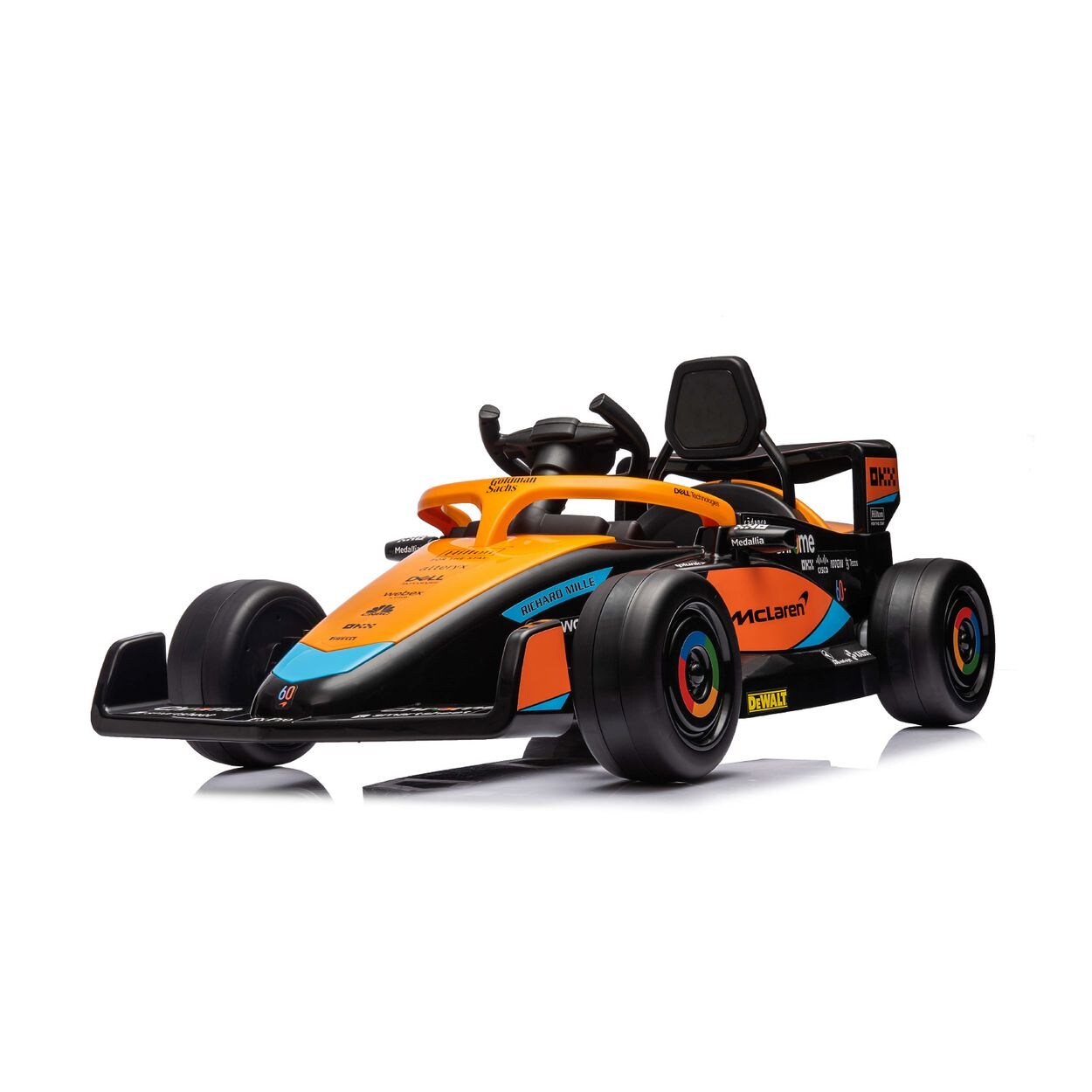 Chipolio Kinder Elektroauto Formel 1 McLaren Fernbedienung Gurt MP3-Anschluss orange schwarz | 03800931064952