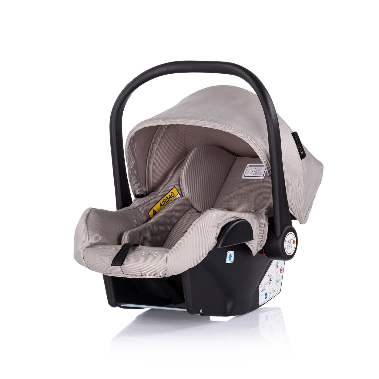 Chipolino Babyschale i-Size Aura (40-85cm) Gruppe 0+, Griff verstellbar, Gurt hellbraun