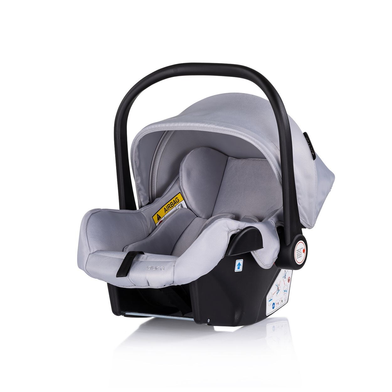 Chipolino Babyschale i-Size Aura (40-85cm) Gruppe 0+, Griff verstellbar, Gurt grau gemustert