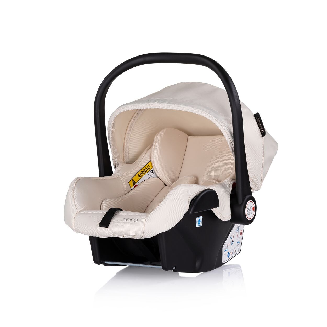 Chipolino Babyschale i-Size Aura (40-85cm) Gruppe 0+, Griff verstellbar, Gurt creme