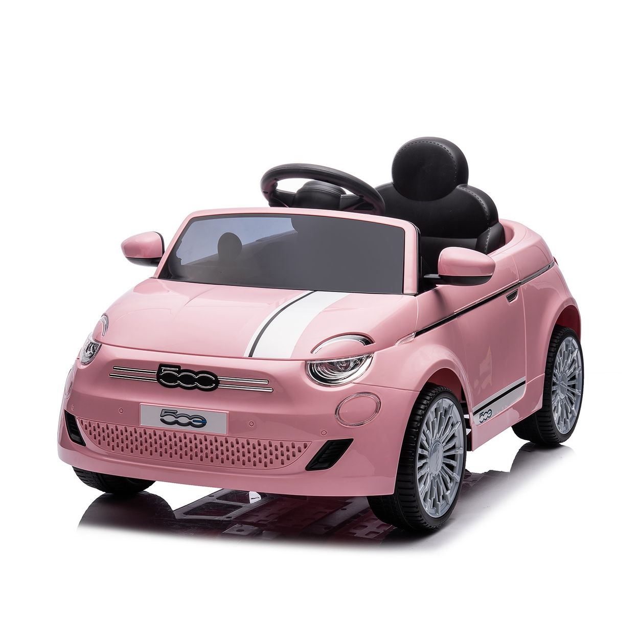 Chipolino Kinder Elektroauto Fiat 500 Fernbedienung, Sicherheitsgurt, MP3, USB pink - Bild 1