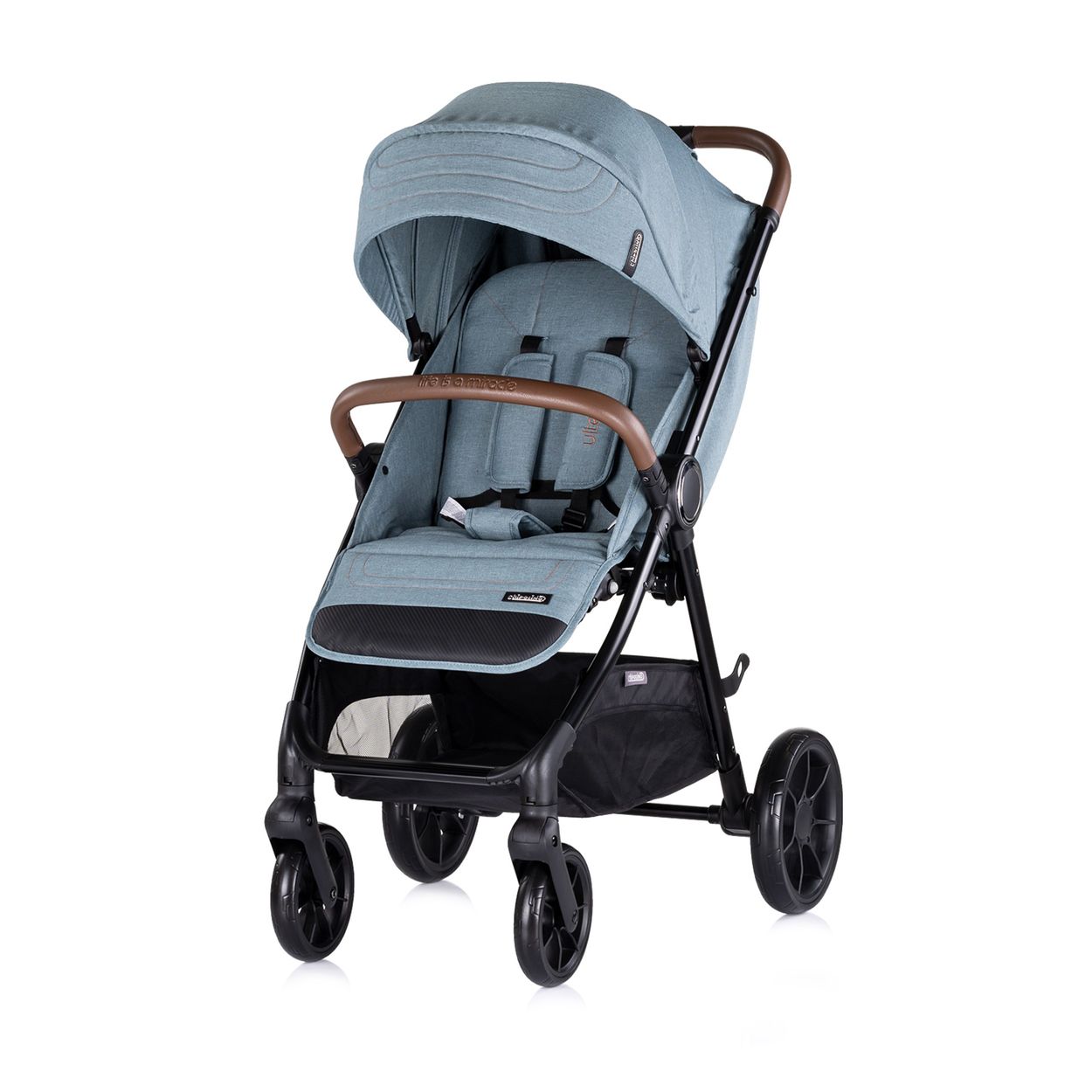 Chipolino Kinderwagen Ultera Buggy klappbar Korb Federung Hinterradbremse Gurt blau - Bild 1