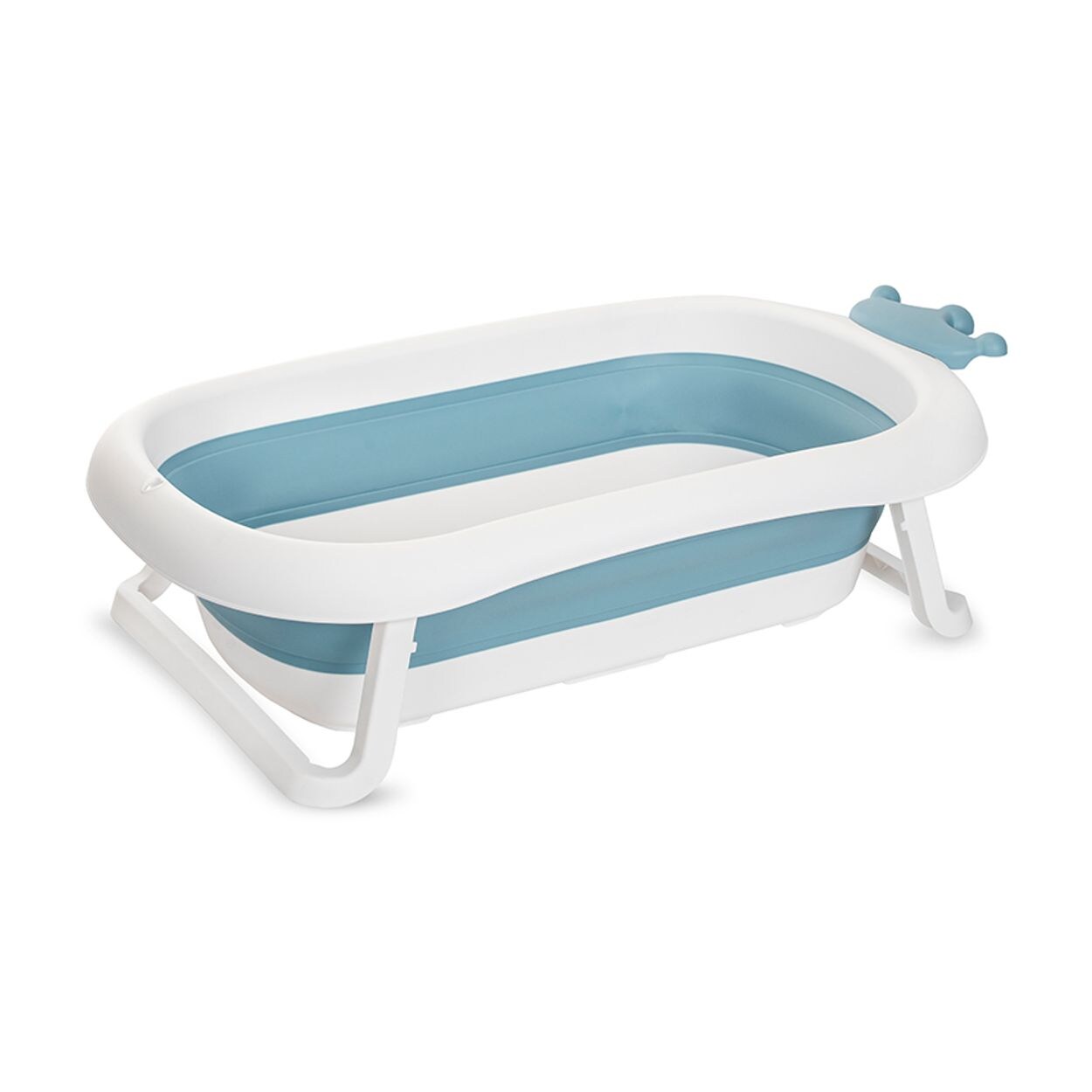 Lorelli Babybadewanne Royal 83 cm faltbar, Kanalabdeckung, stabile Beine blau weiß