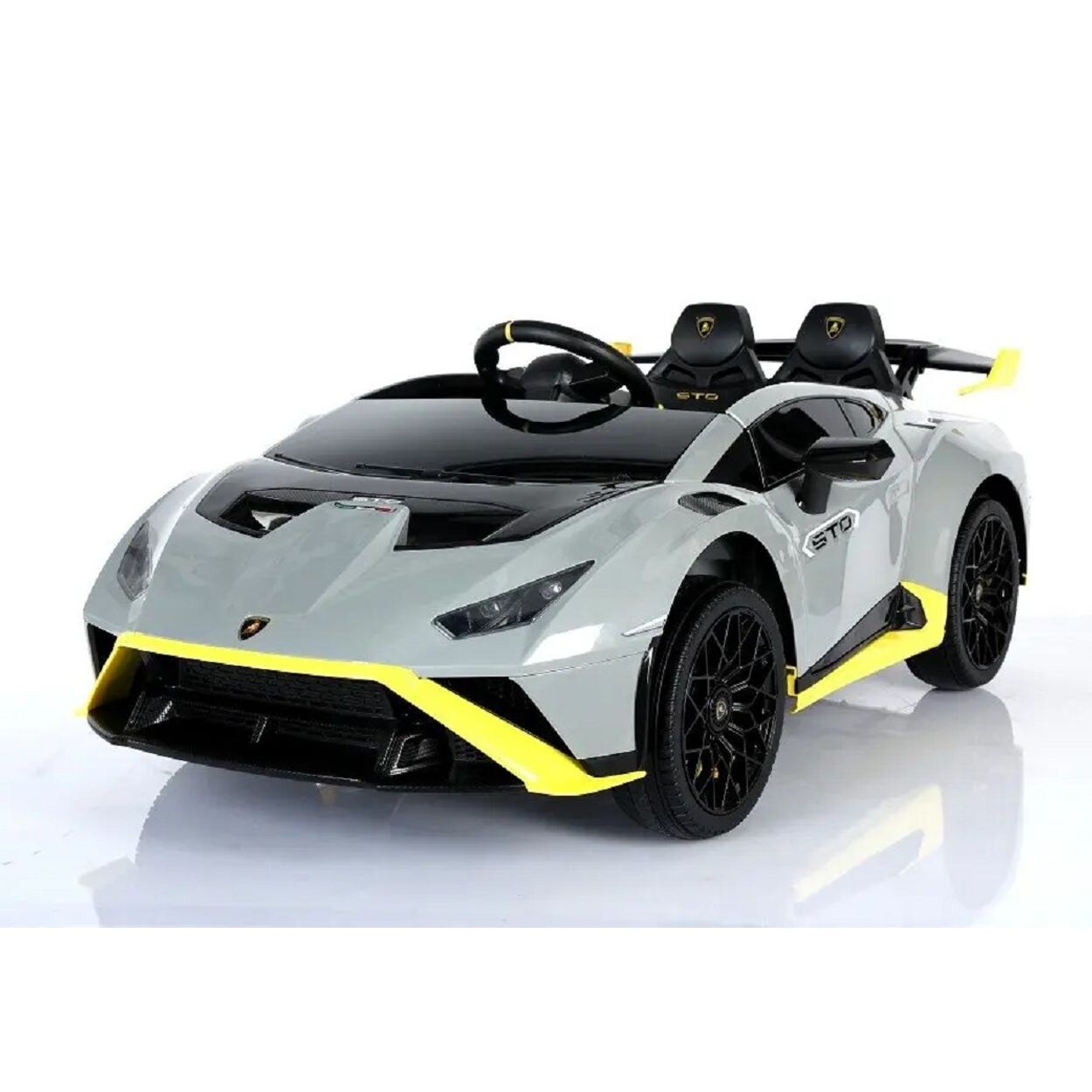 ES-Toys Kinder Elektroauto Lamborghini Huracan STO Drift Fernbedienung MP3 USB hellgrau
