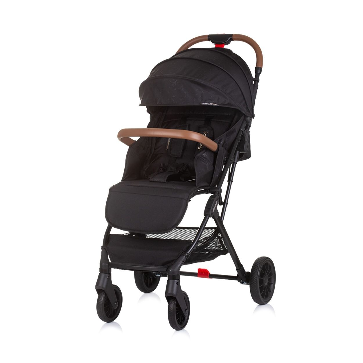 Chipolino Kinderwagen Fantasy klappbar 5-Punkt-Gurt Fußabdeckung Hinterradbremse schwarz | 03800931063108