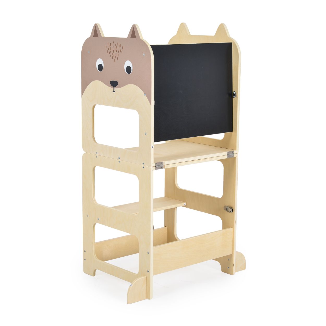 Moni Kinder Holz-Lernturm 3 in 1 24446 Schreibtisch Bank Zeichentafel Stehhilfe braun - Bild 1