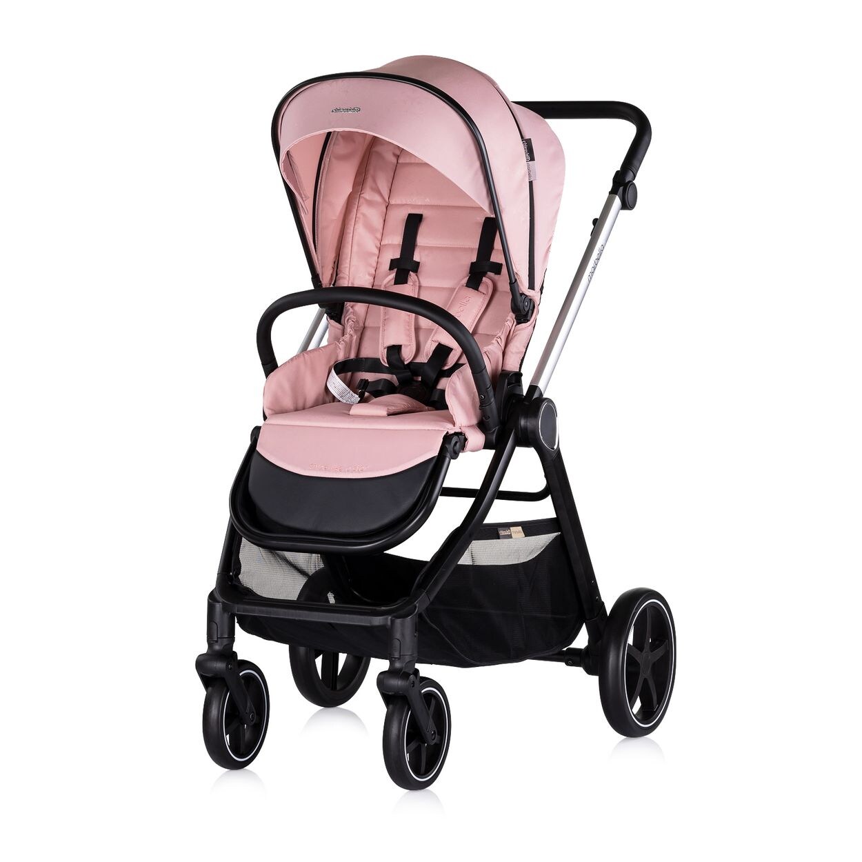 Chipolino Kombikinderwagen 3 in1 Marbella Fußabdeckung Einlage i-Size Babyschale rosa