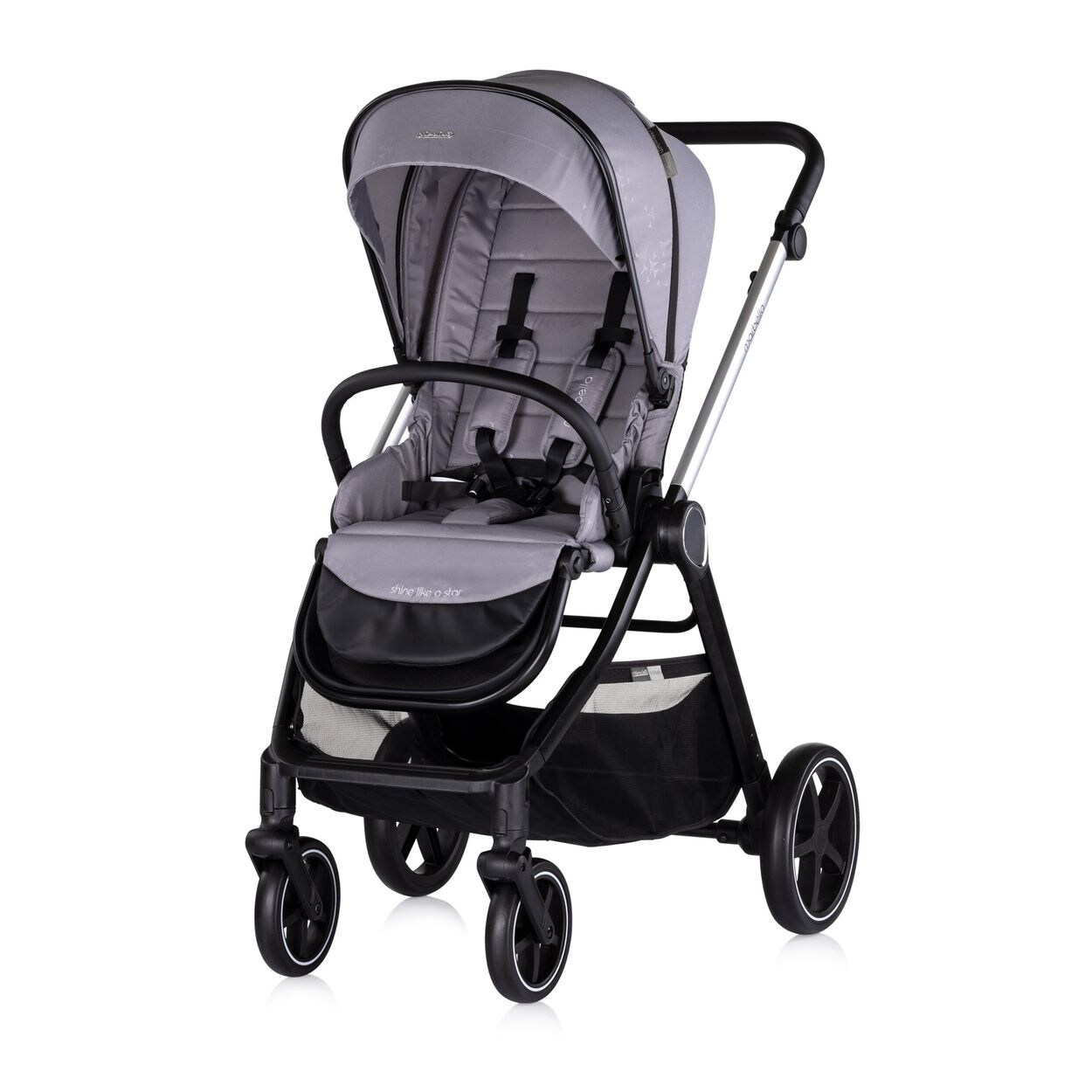 Chipolino Kombikinderwagen 3 in1 Marbella Fußabdeckung Einlage i-Size Babyschale grau