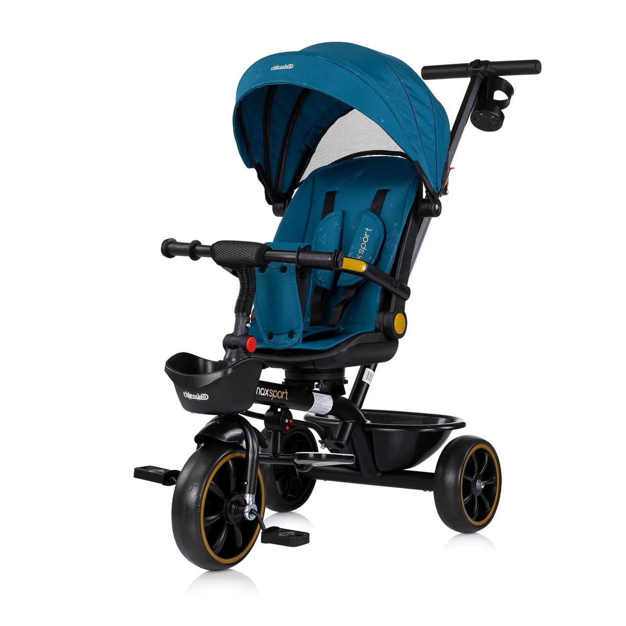 Chipolino Tricycle Max Sport 2 in 1, Dreirad, Becherhalter, Sitz umkehrbar, Korb blau - Bild 1