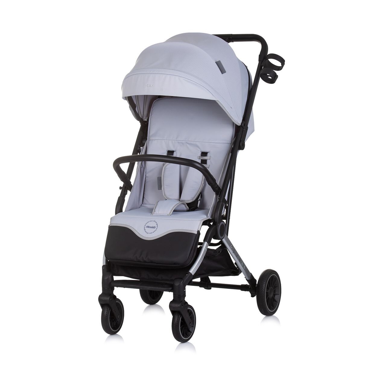 Chipolino Kinderwagen, Buggy Pixie zusammenklappbar Getränkehalter Korb 22 kg hellgrau