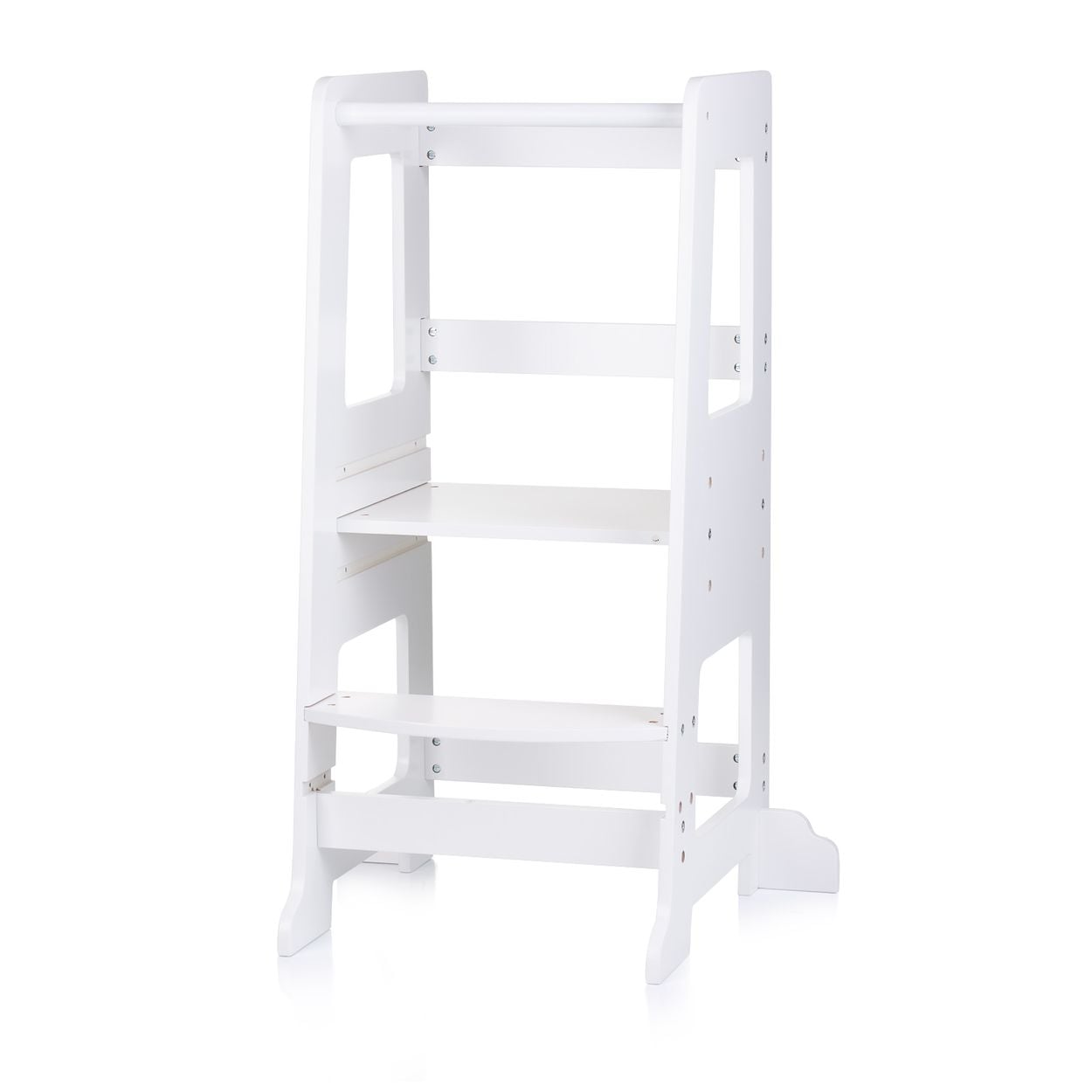 Chipolino Kinder Lernturm Stehhilfe Holz Tritthocker Trittstufe h&ouml;henverstellbar wei&szlig; - Bild 1