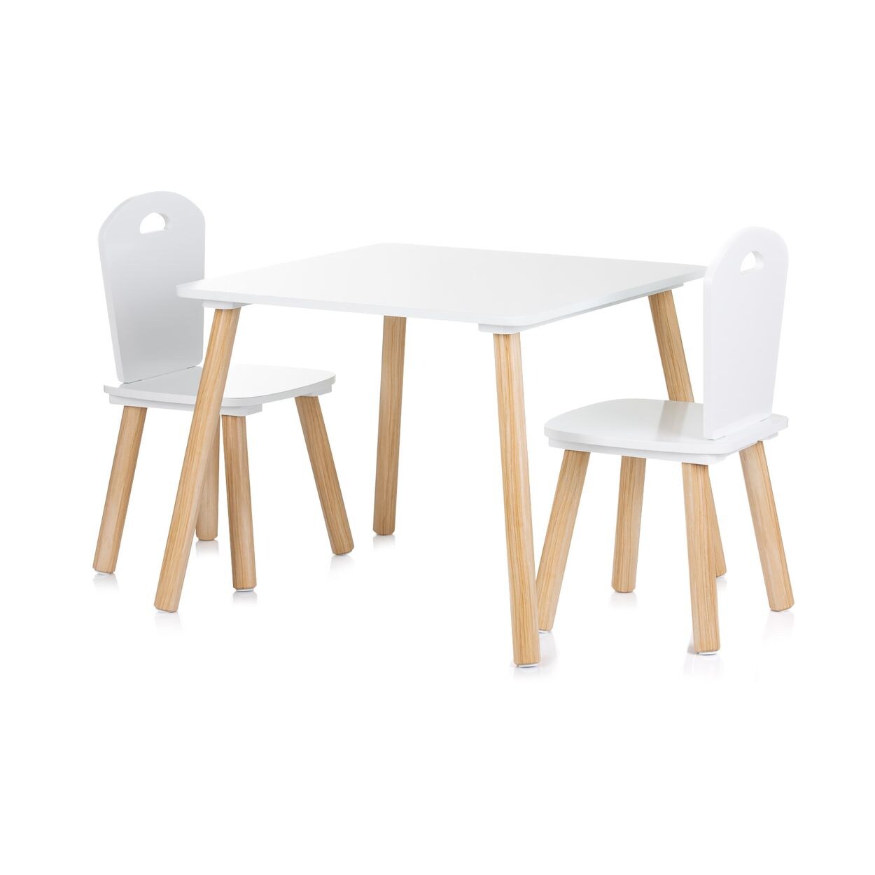 Chipolino Kinder Tischset Holztisch, 2 Holzstühle, Kindersitzgruppe, 3-teilig weiß | 03800931062200