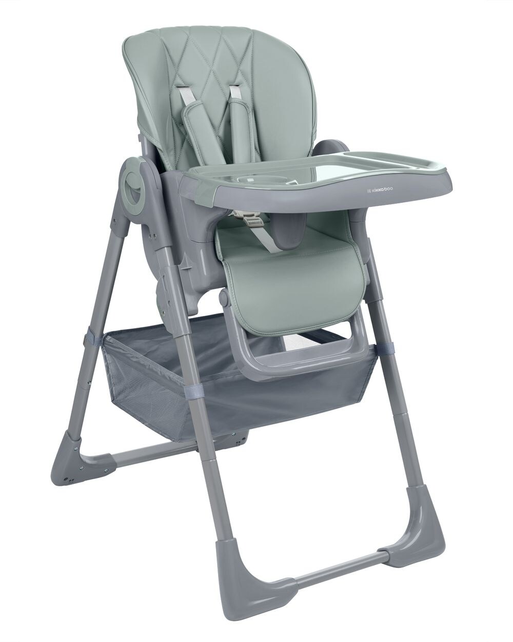 Kikkaboo Kinderhochstuhl Comfy höhenverstellbar, Gurt, Doppeltablett, klappbar türkis | 03800171217705