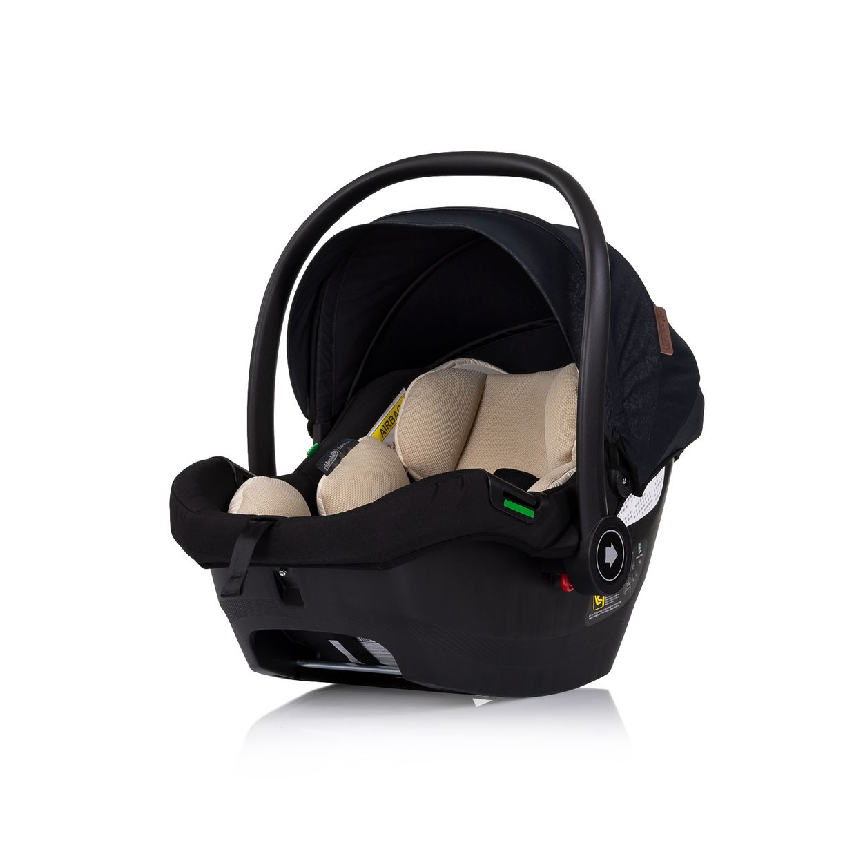 Chipolino Set Babyschale Isofix-Station Duo Smart i-Size verstellbare Kopfst&uuml;tze schwarz beige - Bild 1