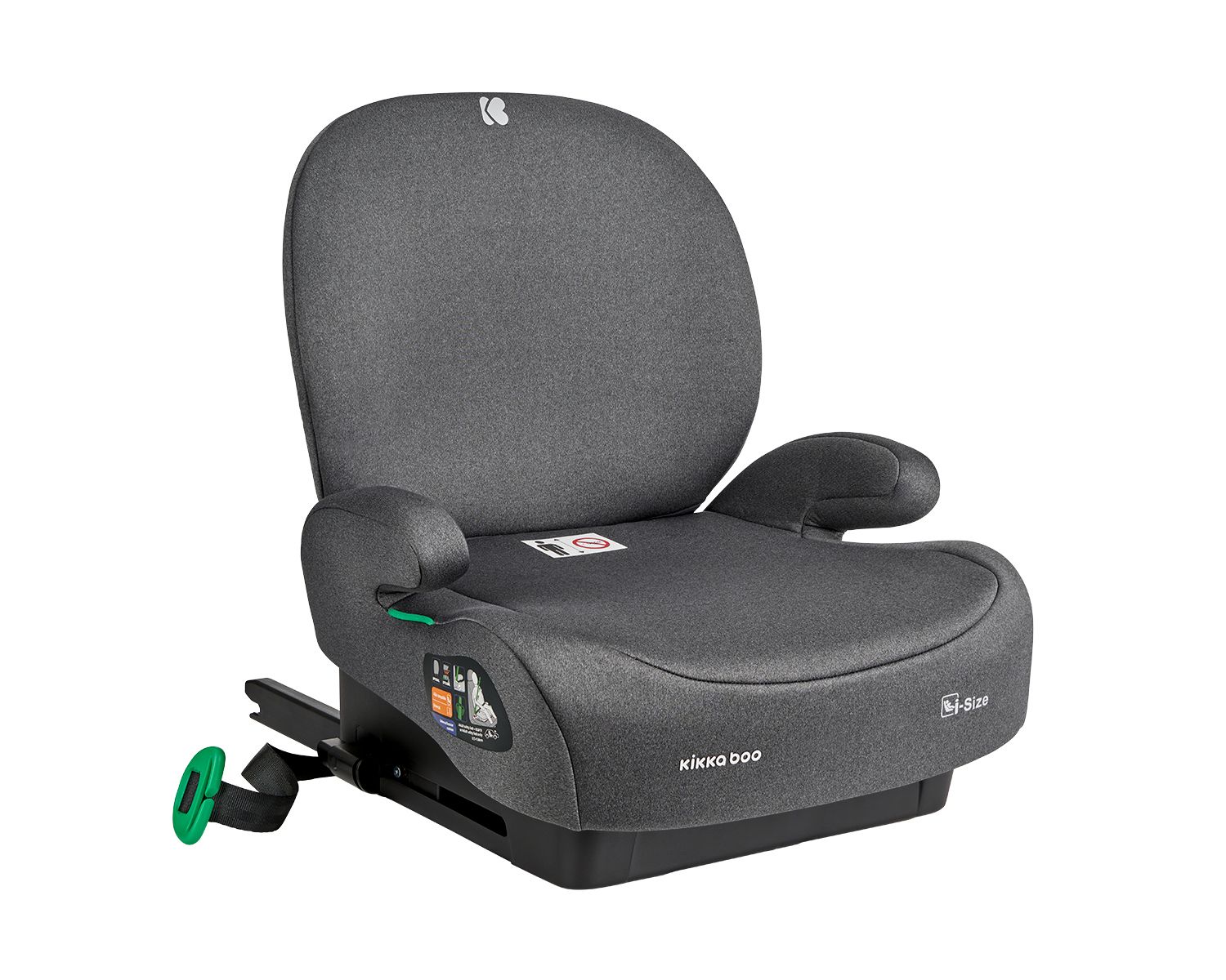 Kikkaboo Kindersitz, i-Size Sitzerh&ouml;hung i-Boost (125-150cm) ISOFIX R&uuml;ckenlehne dunkelgrau - Bild 1